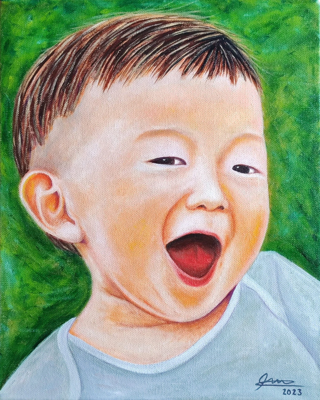 Obra pictórica «Niño ok» de Giovanna Mosquera