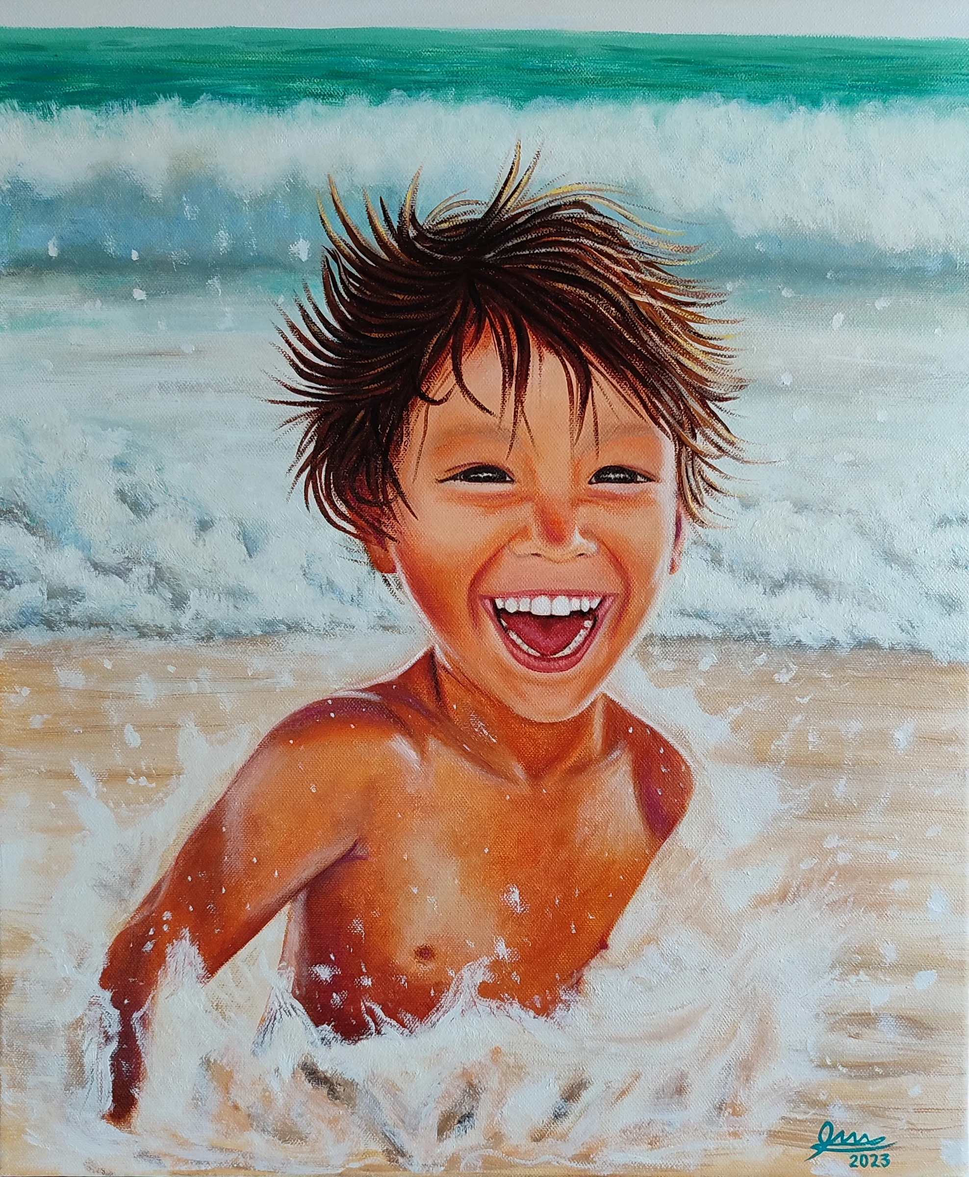 Obra pictórica «Niño mar» de Giovanna Mosquera